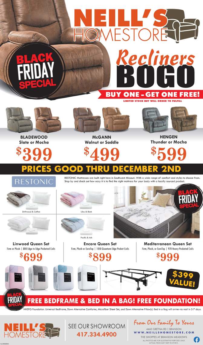 Neill's Homestore BOGO full page ad